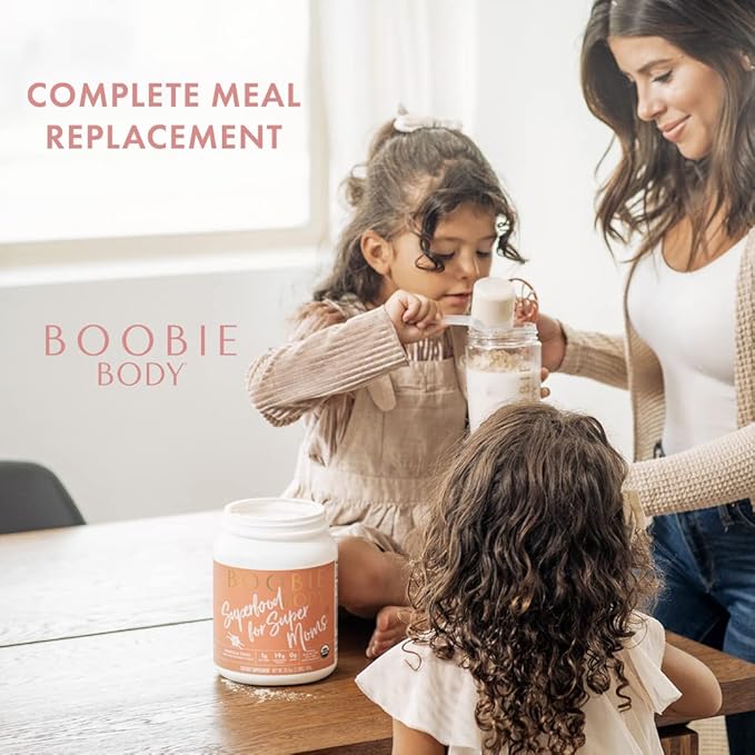 Boobie Body Superfood Protein Meal Replacement Shake, Vanilla Chai Flavor | 19g Protein | Safe For Pregnancy, Lactation, & Motherhood | Organic, Vegan, Zero Sugar, 1 Tub (20 Servings)