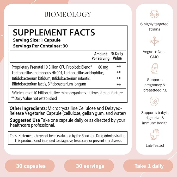 Probiotics for Pregnancy, Postpartum, and Breastfeeding 30 Capsules