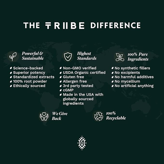 TRIBE ORGANICS Organic Shatavari Herbal Supplement - Hormonal Balance | Women’s Reproductive Health | Lactation | Immune & Inflammatory Support - Non-GMO USDA Organic 120 Vegan Capsules