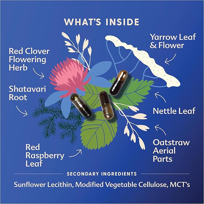 Motherlove Balancing Blend (60 Liquid caps) Herbal Supplement for Period & Postpartum Hormonal Health—Non-GMO, Organic Herbs, Vegan, Kosher