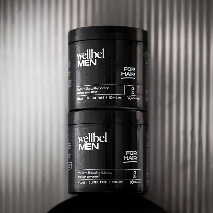 WELLBEL Men Clean Supplement for Hair, Skin, and Nails, Vegan, Gluten Free and Non GMO 90 Count - 3 Pack