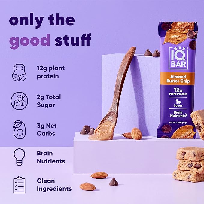IQBAR Brain and Body Plant Protein Bars 36 Count,