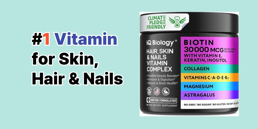 #1 vitamin for skin, hair, and nails with biotin, collagen, and vitamin E to support beauty from within. Boost your glow naturally.