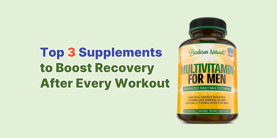 Top 3 supplements to boost muscle recovery, energy, and focus after every workout. Includes multivitamin, creatine, and magnesium.