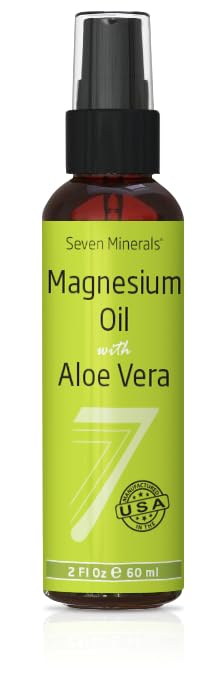Magnesium Oil Spray with Aloe Vera - Less Itchy - Use as Magnesium Spray Deodorant - Made in USA - Get Healthy Hair & Skin and Sleep Better - Free eBook Included (Big 12 oz) (2 Fl Oz)