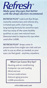 Refresh Plus Lubricant Eye Drops, Preservative-Free, 0.01 Fl 50 Count,