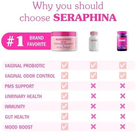 Seraphina Vaginal Probiotics 2-in-1 for Women 90 Capsules 10 Billion 6 Strains (90 Count 1))