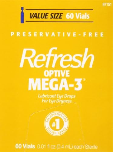 Refresh Optive MEGA-3 Lubricant Eye Drops 0.01 fl (0.4 mL), 60 Single-Use