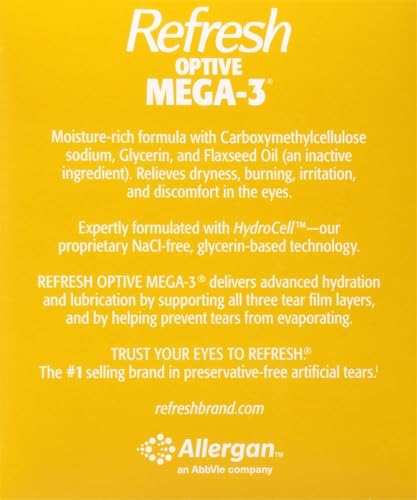 Refresh Optive MEGA-3 Lubricant Eye Drops 0.01 fl (0.4 mL), 60 Single-Use