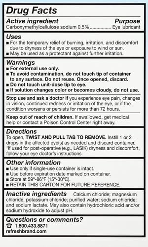 Refresh Plus Lubricant Eye Drops, Preservative-Free, 0.01 Fl 50 Count,