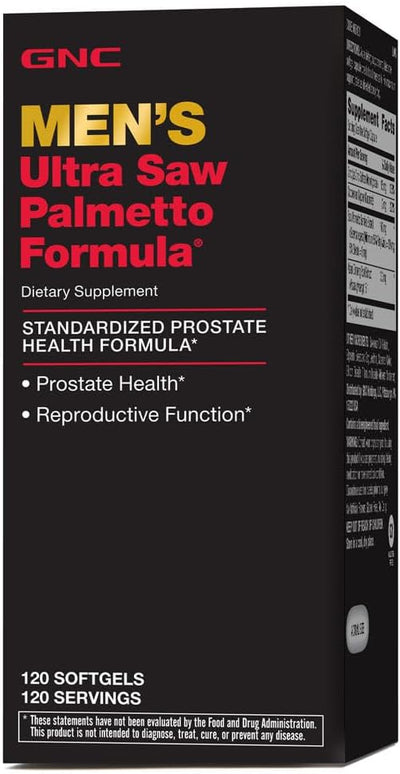 GNC Men's Ultra Saw Palmetto Formula, 120 Softgels, Supports Normal Prostate Function