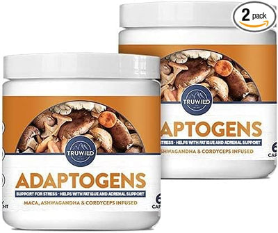TruWild Adaptogens Vegan Capsule Supplement w/Ashwagandha 40 Servings