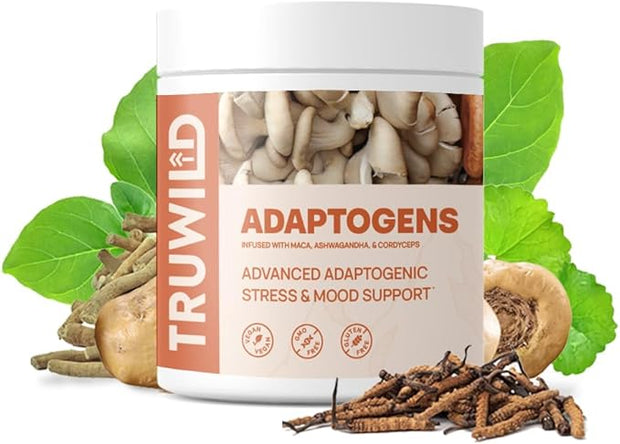 TruWild Adaptogen Blend with Cordyceps Maca Ashwagandha 7 Key 60 Capsules