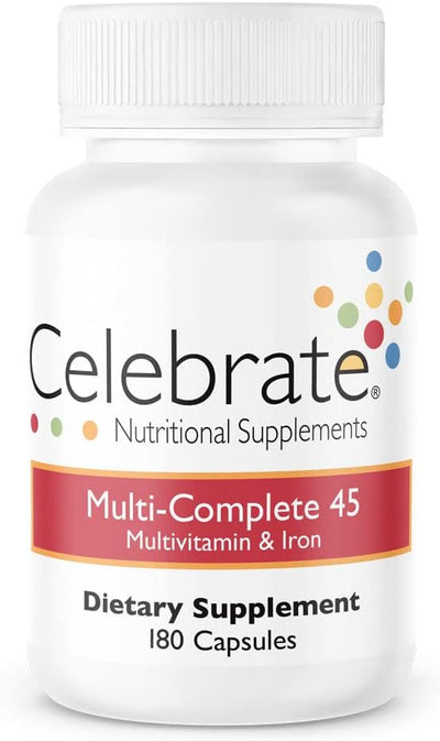 Celebrate Vitamins Multi-Complete, 45mg Iron – (180 Capsules)