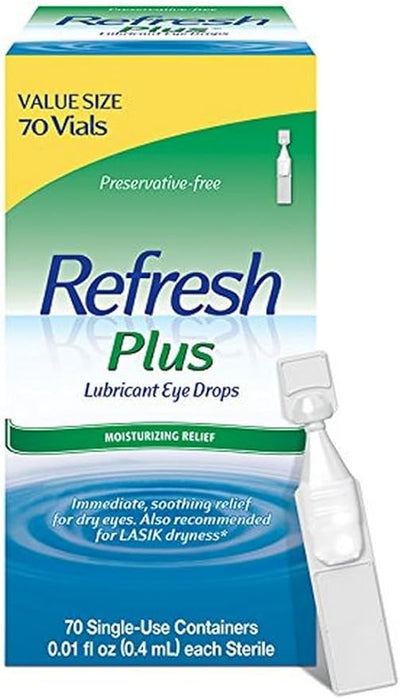 Refresh Plus Lubricant Eye Drops Preservative-Free 0.01 fl (0.4 mL), 70 Single-Use