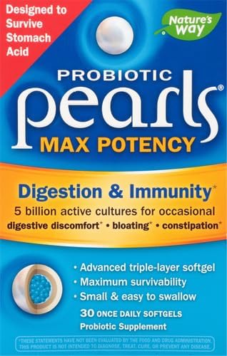 Nature's Way Max Potency Probiotic Pearls 5 Billion 30 Softgels 2)