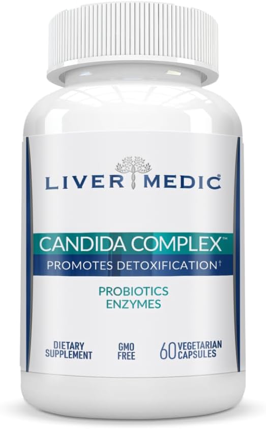 Candida Complex Oregano Oil, Digestive Enzymes, Candida Cleanse, Non-GMO Probiotic Supplement with Organic Herbs, Caprylic Acid, Grape Seed Extract, 120 Vegetarian Capsules