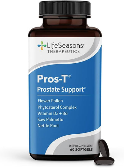 LifeSeasons Prostate Support Supplement - Saw Palmetto, Phytosterol, Zinc, Nettle, Vitamin D-3 & B6 - Promote Healthy Prostate Function & Normal Urinary Flow - Improve Tissue Integrity - 60 Softgels