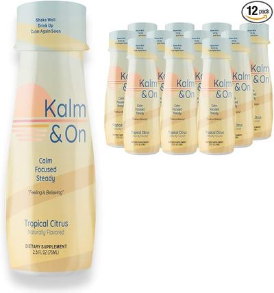 KALM & ON Tropical Citrus Liquid 100% Natural 5 Minute 12 Pack