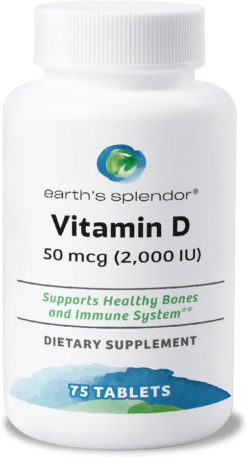 Earth's Splendor Vitamin D 2,000 IU 75 Count