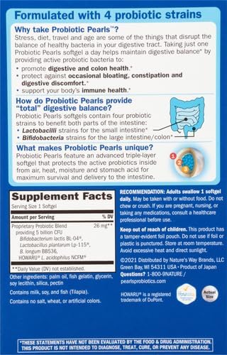Nature's Way Max Potency Probiotic Pearls 5 Billion 30 Softgels 2)