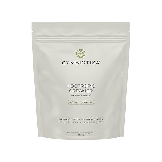 CYMBIOTIKA Nootropic Creamer with MCT Oil, L-Theanine, and Alpha GPC, Enhance Focus, Mental Clarity, and Energy, Sugar-Free, Keto-Friendly Brain Boosting Coffee Creamer for Cognitive Performance and Stress Relief