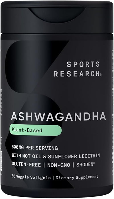 Sports Research® Ashwagandha Softgels with Coconut 60 Count