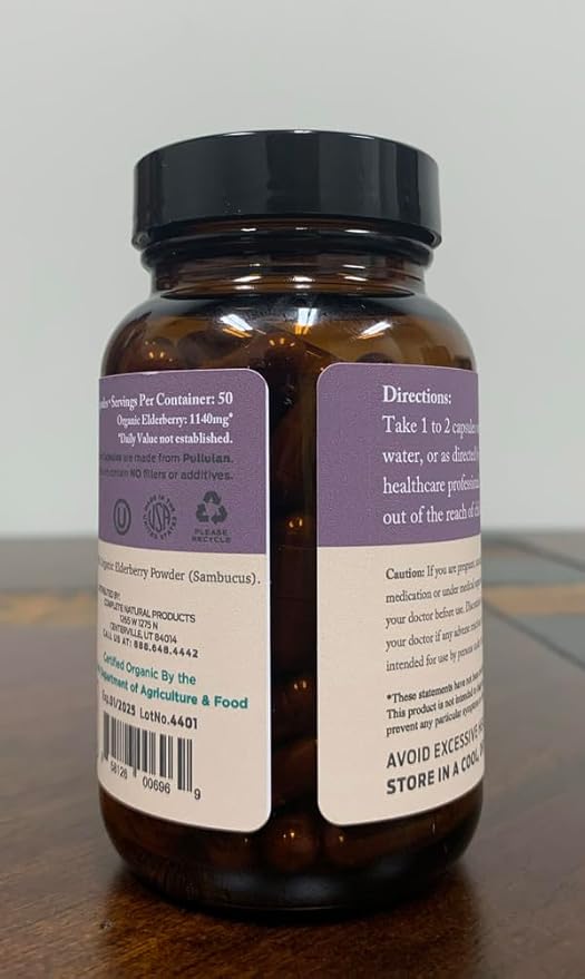 Organic Elderberry Capsules 570 mg