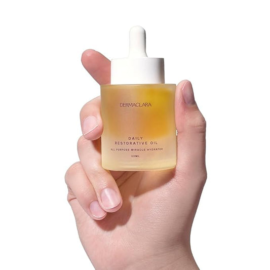 Dermaclara Daily Restorative Oil - Face Oil for Women & Men with Jojoba Oil, Hydrating and Anti Aging with Nourishing Superfoods, Overnight Moisture for Youthful Glow - 30 ml