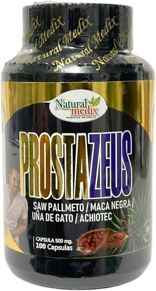 Prostazeus Complex Formula – Natural Prostate Support with Saw Palmetto, Maca Negra, Cat’s Claw & Achiote – Premium Men’s Wellness Capsules for Vitality, Hormonal Balance & Energy – 100 Capsules
