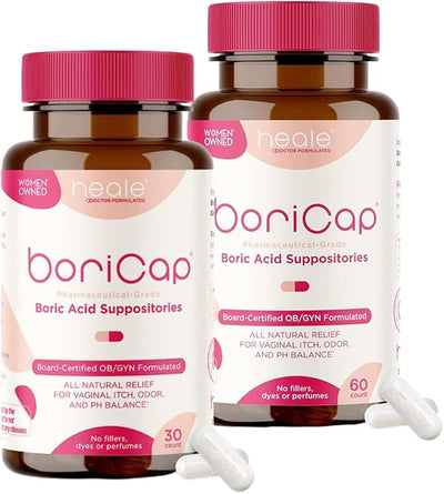 BoriCap - Boric Acid Suppositories 600 mg 90 Capsules