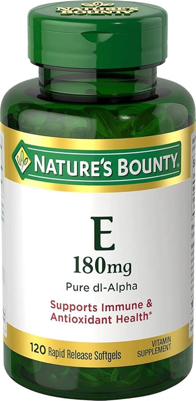 Nature's Bounty Vitamin E 400 IU Softgels Pure DL-Alpha 120 Soft Gels (Pack of 2)