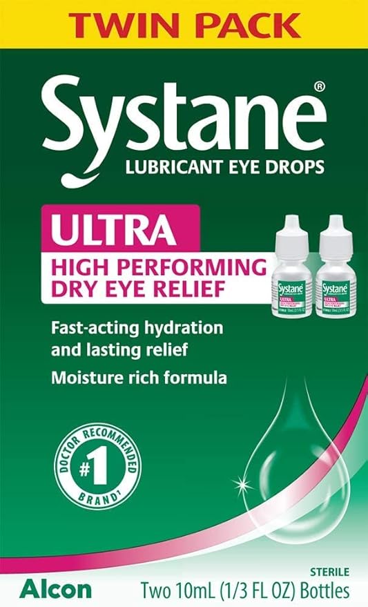 Systane Ultra Lubricant Eye Drops, Artificial 10-mL Each 2)