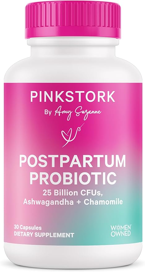 Pink Stork Postpartum Probiotics with Ashwagandha 30 Capsules