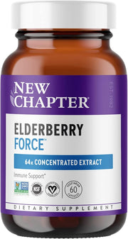 New Chapter Vegan Elderberry Capsules 64x Concentrated 60 Count