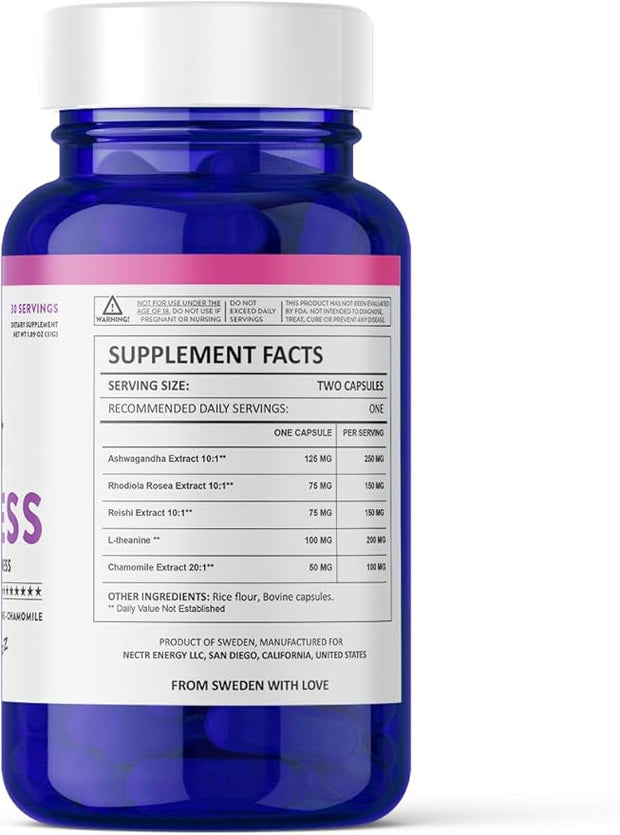 (DE)-STRESS - Ashwagandha - Rhodiola Rosea 10:1 - 20:1-30 servings (60 capsules)