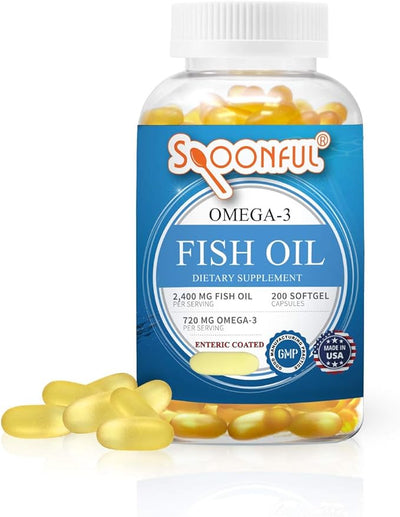 Spoonful Omega 3 Fish Oil Enteric 2400mg, 200 200 Capsules,