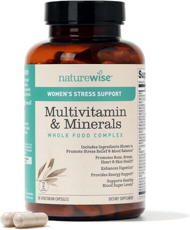 NatureWise Multivitamin for Women + Stress D3 K2 K2 for 60 Capsules[1-Month Capsules[1-Month Supply]