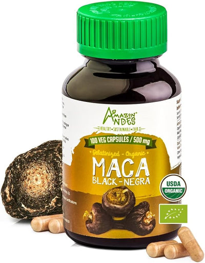 Black Maca Root Capsules l Organic 1500mg per
