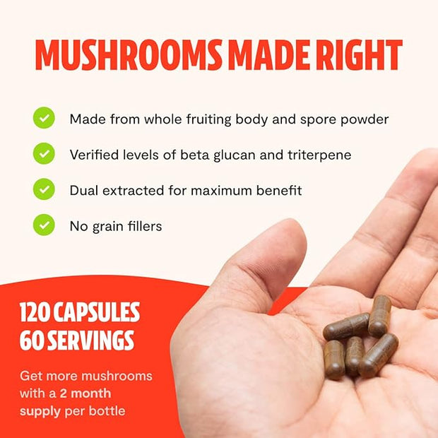 FreshCap, Organic Reishi Mushroom Capsules, 120 60 Day