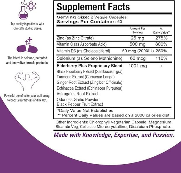 Elderberry Plus With Vitamin C, 120 Capsules 3.