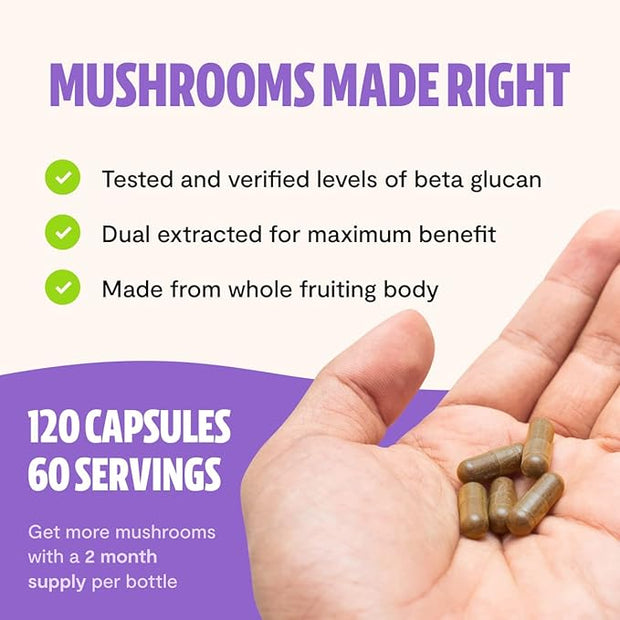 FreshCap Lions Mane Supplement Capsules (120ct)