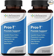LifeSeasons Prostate Support Supplement - Saw Palmetto, Phytosterol, Zinc, Nettle, Vitamin D-3 & B6 - Promote Healthy Prostate Function & Normal Urinary Flow - Improve Tissue - 60 Softgels (Pack of 2)