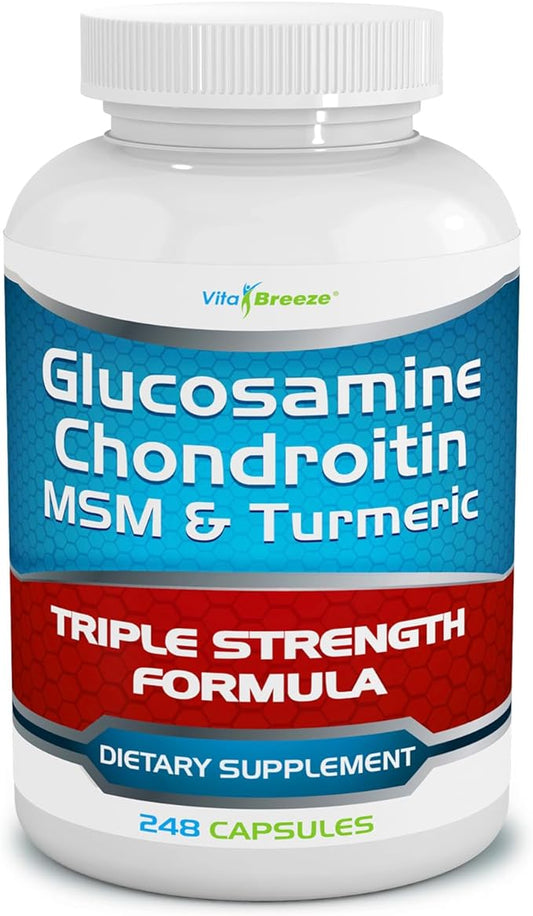 Glucosamine Chondroitin, MSM & Turmeric Dietary Supplement 248 Capsules