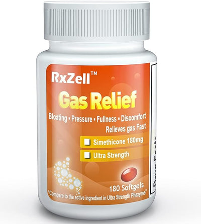 Gas Relief, Ultra Strength Simethicone 180mg, 180 Softgels