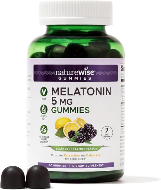 NatureWise Melatonin Gummies 5mg + 90 Gummies[45-Day Gummies[45-Day Supply]