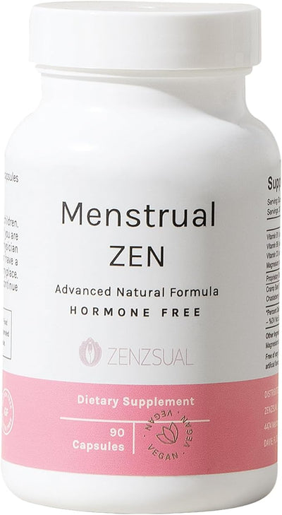 ZENZSUAL Menstrual Zen Natural and Hormone-Free (90 Capsules 2.7 Oz)