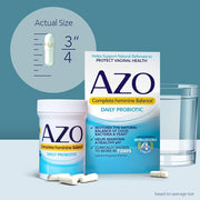 AZO Complete Feminine Balance Daily Probiotics for Women, Clinically Proven to Help Protect Vaginal Health, balance pH and yeast, Non-GMO, 60 Count