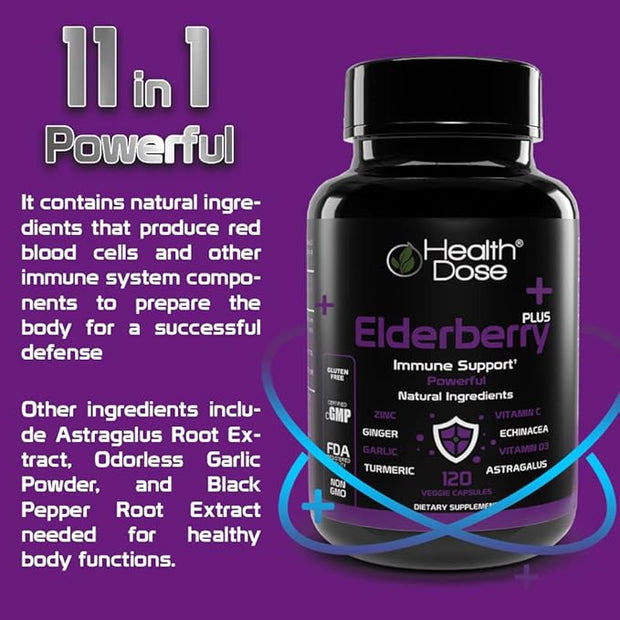 Elderberry Plus With Vitamin C, 120 Capsules 3.