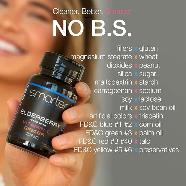 (3 Pack) Smarter Elderberry Capsules + 180 Vegan